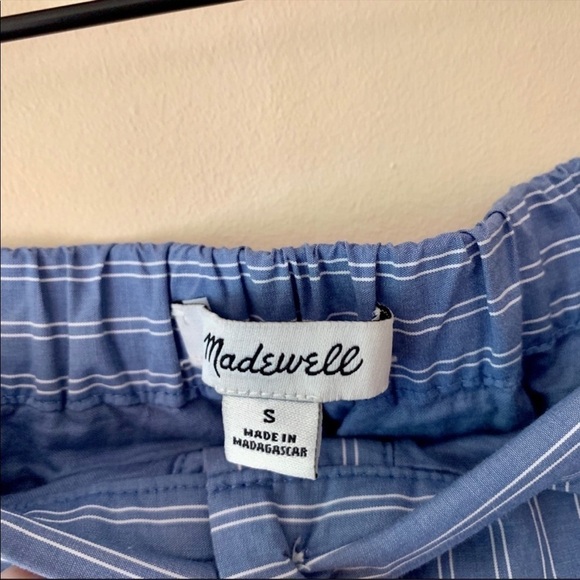 Madewell Bistro Blue/White Striped Mini Skirt Sz S EUC - Picture 5 of 8